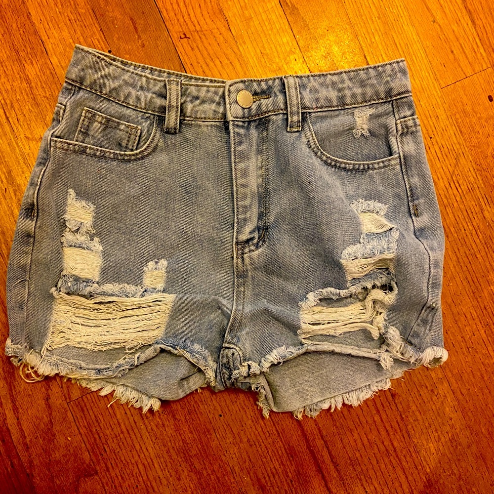 NEW Denim shorts ripped. 12-13 years old.